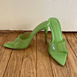 NWOT Green PVC Green Slides
